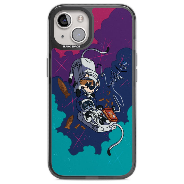 Cats In Space Phone Case iPhone 12 / Black Impact Case,iPhone 13 / Black Impact Case,iPhone 12 Pro / Black Impact Case,iPhone 14 / Black Impact Case,iPhone 15 Plus / Black Impact Case,iPhone 15 / Black Impact Case Blanc Space