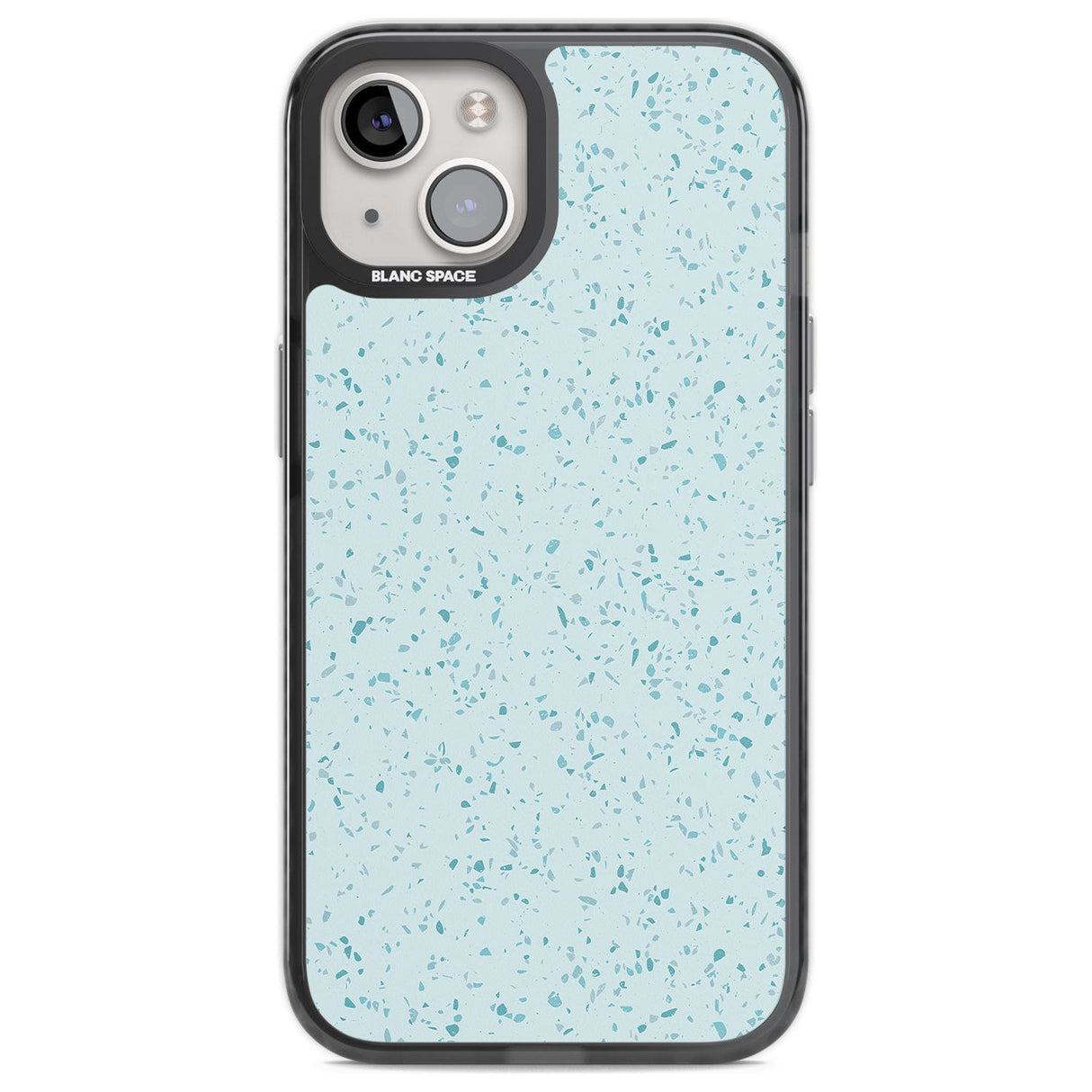 Light Blue Terrazzo Pattern Phone Case iPhone 13 / Black Impact Case,iPhone 14 / Black Impact Case,iPhone 15 / Black Impact Case,iPhone 15 Plus / Black Impact Case Blanc Space