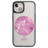 Aquarius Zodiac Transparent Design - Pink Phone Case iPhone 12 / Black Impact Case,iPhone 13 / Black Impact Case,iPhone 12 Pro / Black Impact Case,iPhone 14 / Black Impact Case,iPhone 15 Plus / Black Impact Case,iPhone 15 / Black Impact Case Blanc Space