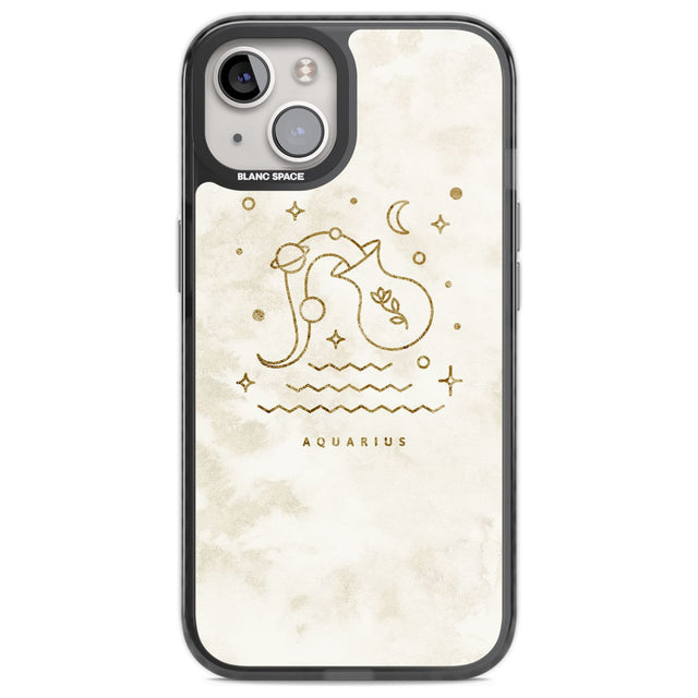 Aquarius Emblem - Solid Gold Marbled Design Phone Case iPhone 12 / Black Impact Case,iPhone 13 / Black Impact Case,iPhone 12 Pro / Black Impact Case,iPhone 14 / Black Impact Case,iPhone 15 Plus / Black Impact Case,iPhone 15 / Black Impact Case Blanc Space