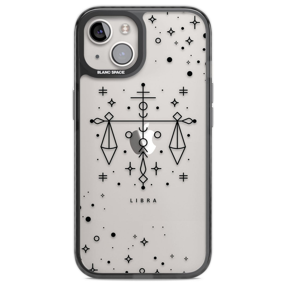 Libra Emblem - Transparent Design Phone Case iPhone 12 / Black Impact Case,iPhone 13 / Black Impact Case,iPhone 12 Pro / Black Impact Case,iPhone 14 / Black Impact Case,iPhone 15 Plus / Black Impact Case,iPhone 15 / Black Impact Case Blanc Space