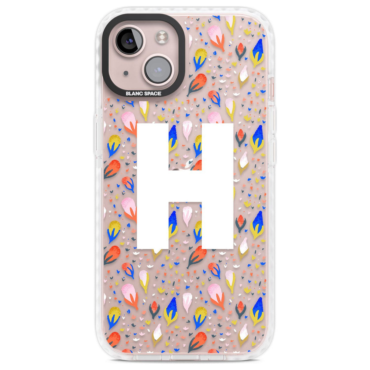 Personalised White Monogram Floral Custom Phone Case iPhone 13 / Impact Case,iPhone 14 / Impact Case,iPhone 15 Plus / Impact Case,iPhone 15 / Impact Case Blanc Space