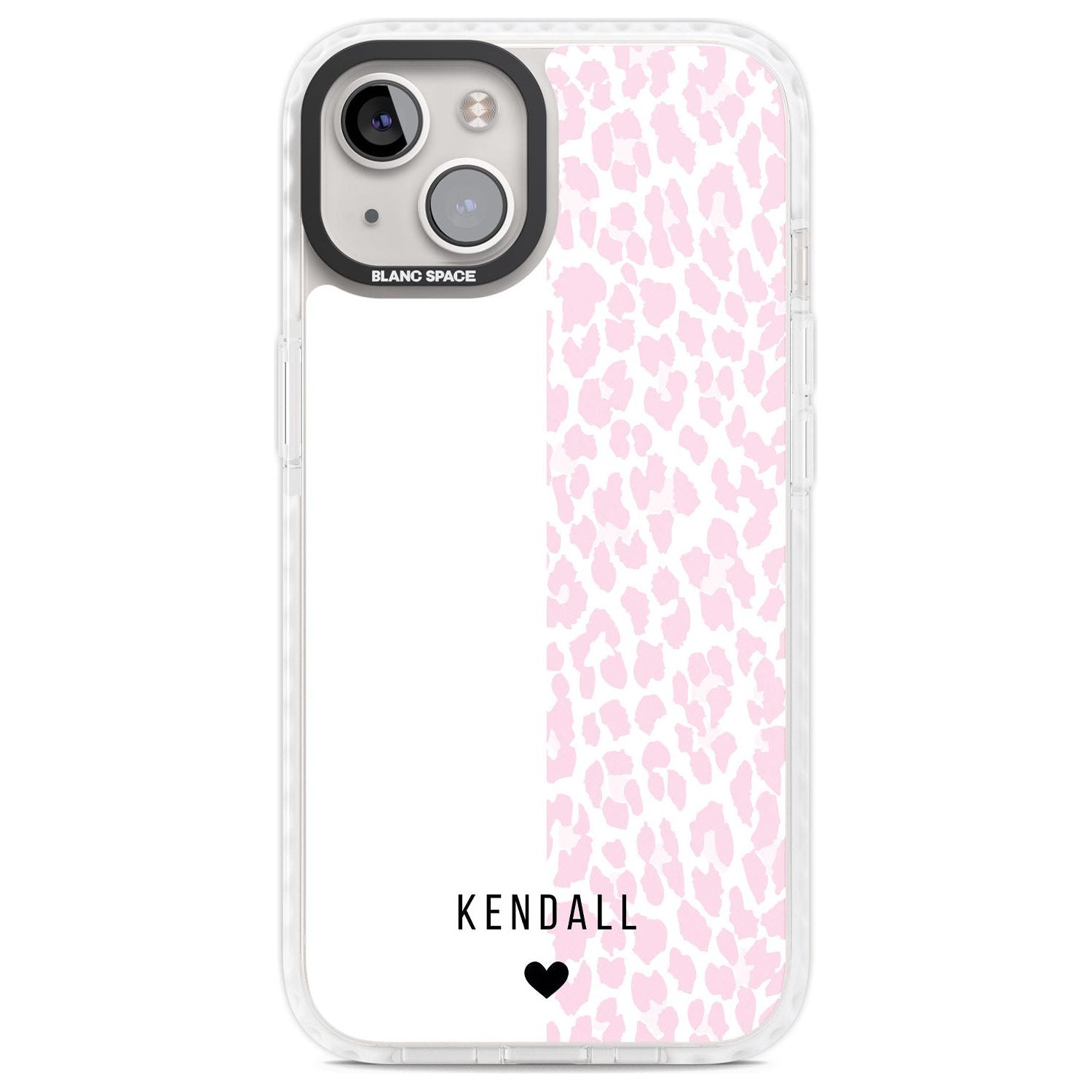 Personalised Pink & White Leopard Spots Custom Phone Case iPhone 13 / Impact Case,iPhone 14 / Impact Case,iPhone 15 Plus / Impact Case,iPhone 15 / Impact Case Blanc Space