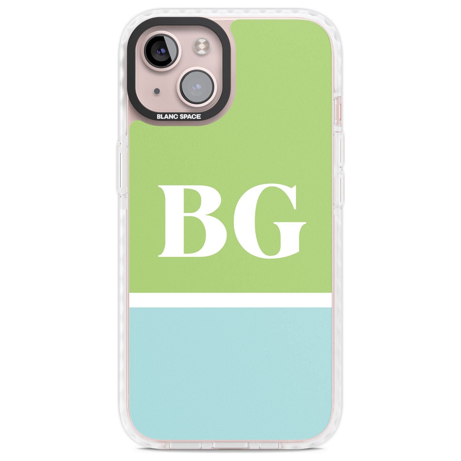 Personalised Colourblock: Green & Turquoise Custom Phone Case iPhone 13 / Impact Case,iPhone 14 / Impact Case,iPhone 15 Plus / Impact Case,iPhone 15 / Impact Case Blanc Space