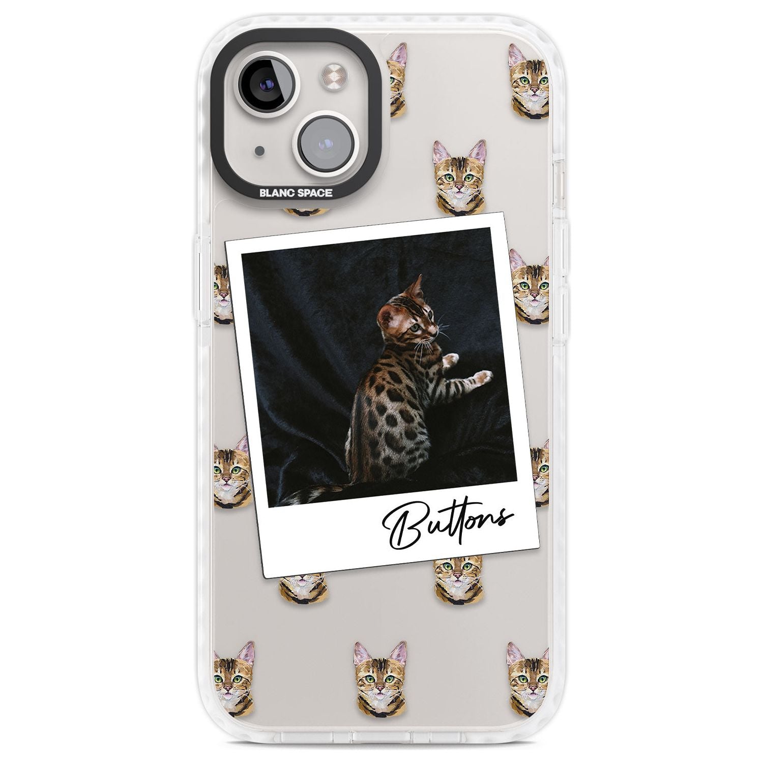 Personalised Bengal Cat Photo Custom Phone Case iPhone 13 / Impact Case,iPhone 14 / Impact Case,iPhone 15 Plus / Impact Case,iPhone 15 / Impact Case Blanc Space
