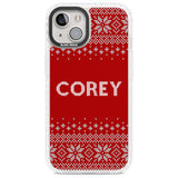 Personalised Red Christmas Knitted Jumper Custom Phone Case iPhone 13 / Impact Case,iPhone 14 / Impact Case,iPhone 15 Plus / Impact Case,iPhone 15 / Impact Case Blanc Space