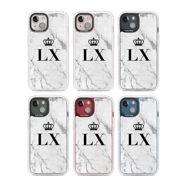 Personalised Initials with Crown on White Marble Custom Phone Case iPhone 15 Pro Max / Black Impact Case,iPhone 15 Plus / Black Impact Case,iPhone 15 Pro / Black Impact Case,iPhone 15 / Black Impact Case,iPhone 15 Pro Max / Impact Case,iPhone 15 Plus / Impact Case,iPhone 15 Pro / Impact Case,iPhone 15 / Impact Case,iPhone 15 Pro Max / Magsafe Black Impact Case,iPhone 15 Plus / Magsafe Black Impact Case,iPhone 15 Pro / Magsafe Black Impact Case,iPhone 15 / Magsafe Black Impact Case,iPhone 14 Pro Max / Black 
