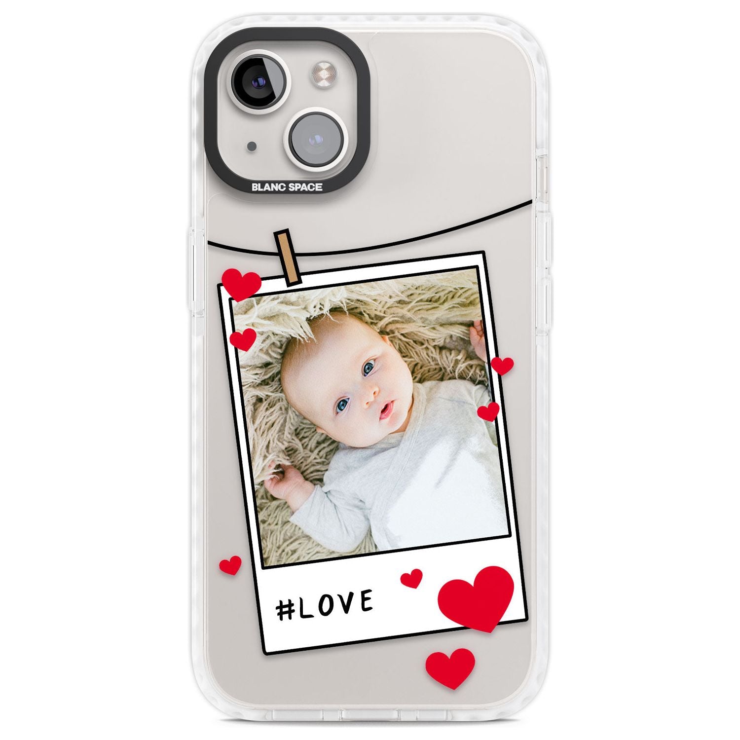 Personalised Love Instant Film Photo Custom Phone Case iPhone 13 / Impact Case,iPhone 14 / Impact Case,iPhone 15 Plus / Impact Case,iPhone 15 / Impact Case Blanc Space
