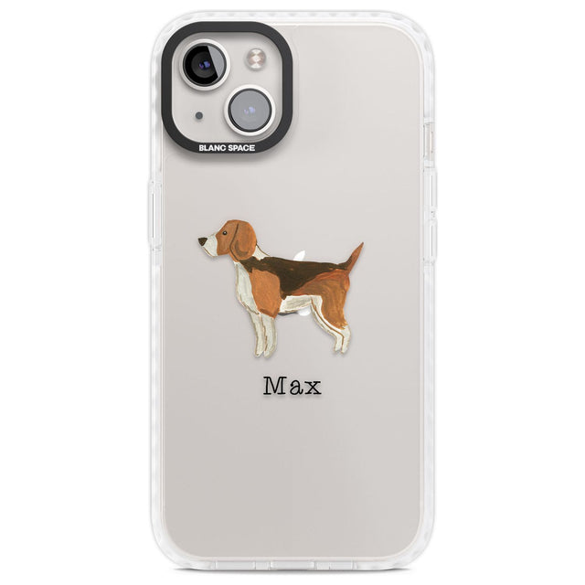 Personalised Hand Painted Beagle Custom Phone Case iPhone 13 / Impact Case,iPhone 14 / Impact Case,iPhone 15 Plus / Impact Case,iPhone 15 / Impact Case Blanc Space