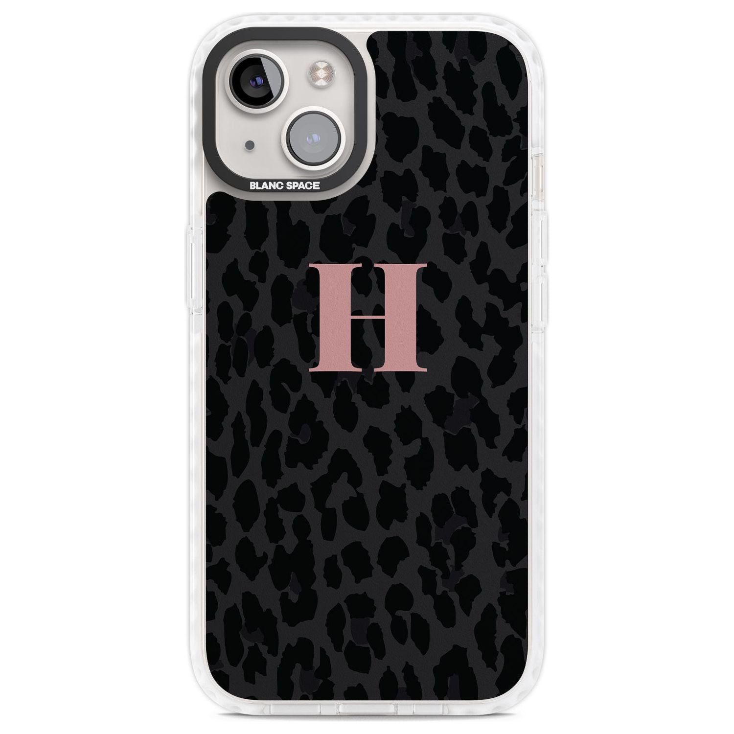 Personalised Small Pink Leopard Monogram Custom Phone Case iPhone 13 / Impact Case,iPhone 14 / Impact Case,iPhone 15 Plus / Impact Case,iPhone 15 / Impact Case Blanc Space