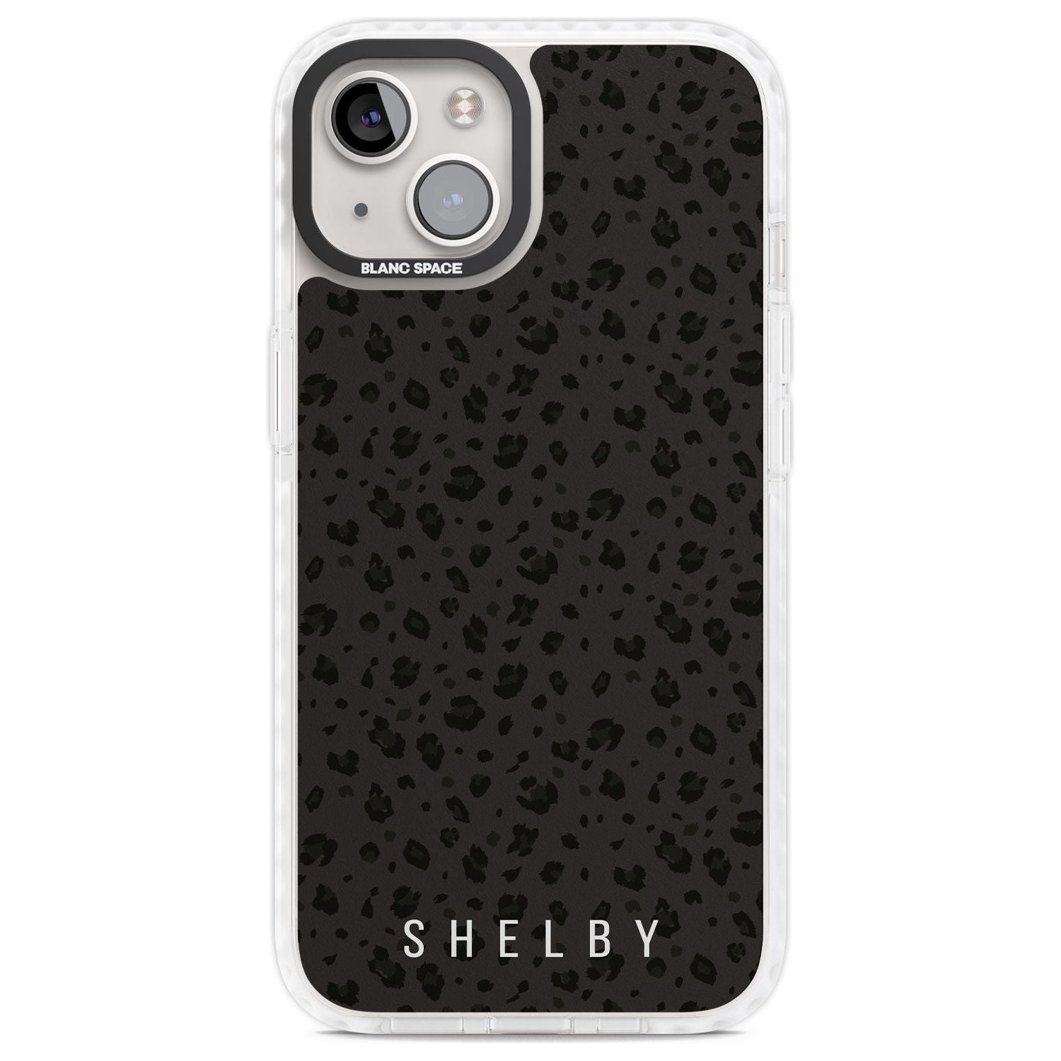 Personalised Minimal Lettering Dark Leopard