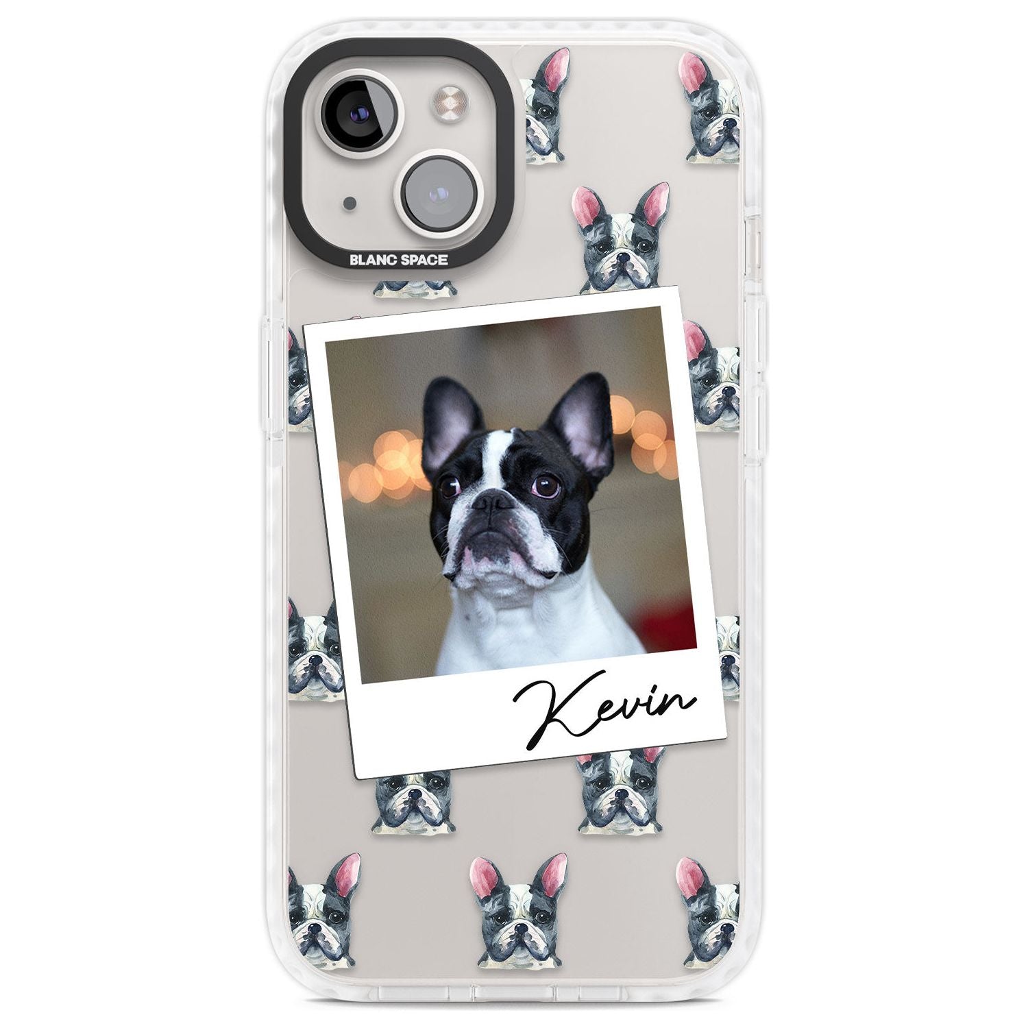 Personalised French Bulldog, Black & White - Dog Photo Custom Phone Case iPhone 13 / Impact Case,iPhone 14 / Impact Case,iPhone 15 Plus / Impact Case,iPhone 15 / Impact Case Blanc Space