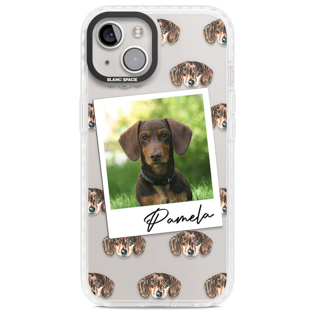 Personalised Dachshund, Brown - Dog Photo Custom Phone Case iPhone 13 / Impact Case,iPhone 14 / Impact Case,iPhone 15 Plus / Impact Case,iPhone 15 / Impact Case Blanc Space