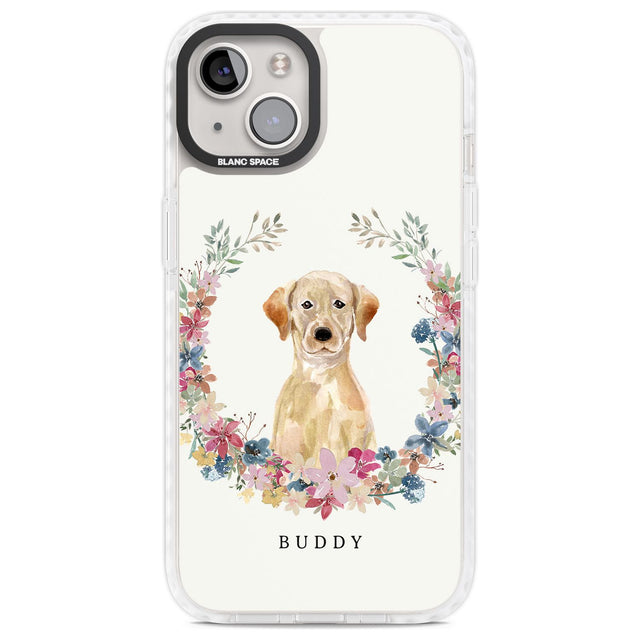 Personalised Yellow Labrador Retriever Dog Portrait Custom Phone Case iPhone 13 / Impact Case,iPhone 14 / Impact Case,iPhone 15 Plus / Impact Case,iPhone 15 / Impact Case Blanc Space