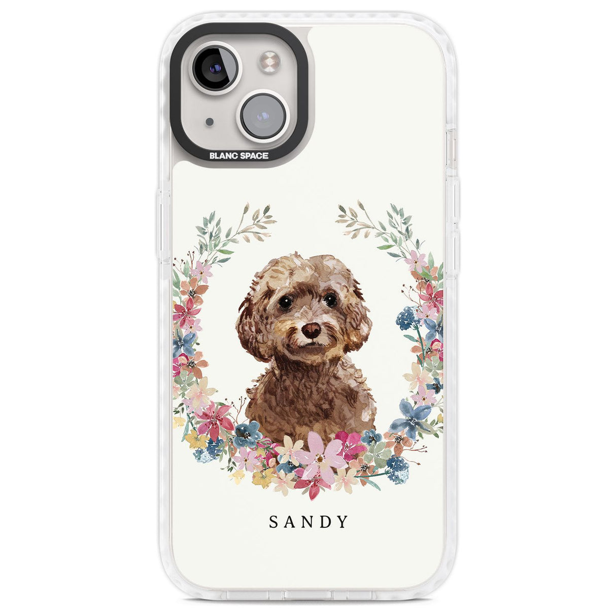 Personalised Brown Cockapoo - Watercolour Dog Portrait Custom Phone Case iPhone 13 / Impact Case,iPhone 14 / Impact Case,iPhone 15 Plus / Impact Case,iPhone 15 / Impact Case Blanc Space