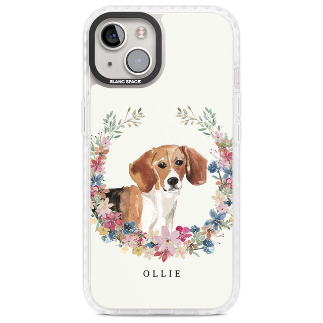 Personalised Beagle - Watercolour Dog Portrait Custom Phone Case iPhone 13 / Impact Case,iPhone 14 / Impact Case,iPhone 15 Plus / Impact Case,iPhone 15 / Impact Case Blanc Space
