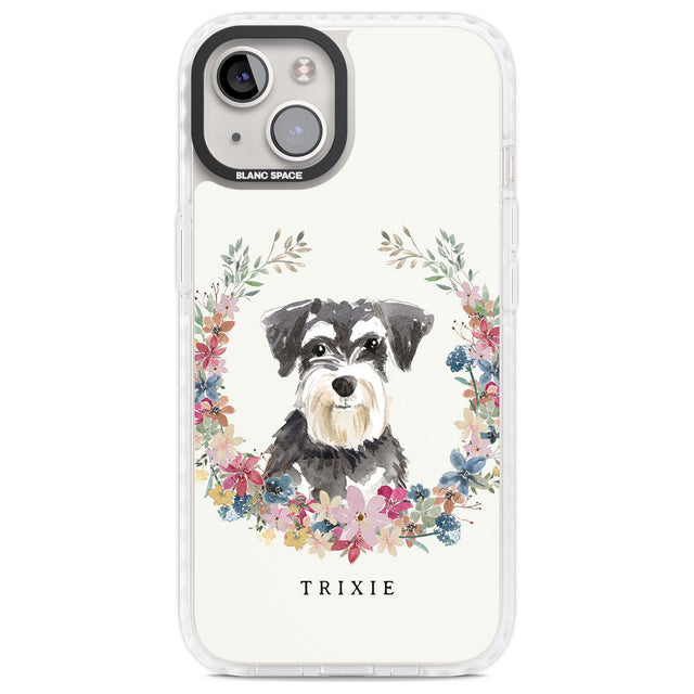Personalised Miniature Schnauzer - Watercolour Dog Portrait Custom Phone Case iPhone 13 / Impact Case,iPhone 14 / Impact Case,iPhone 15 Plus / Impact Case,iPhone 15 / Impact Case Blanc Space