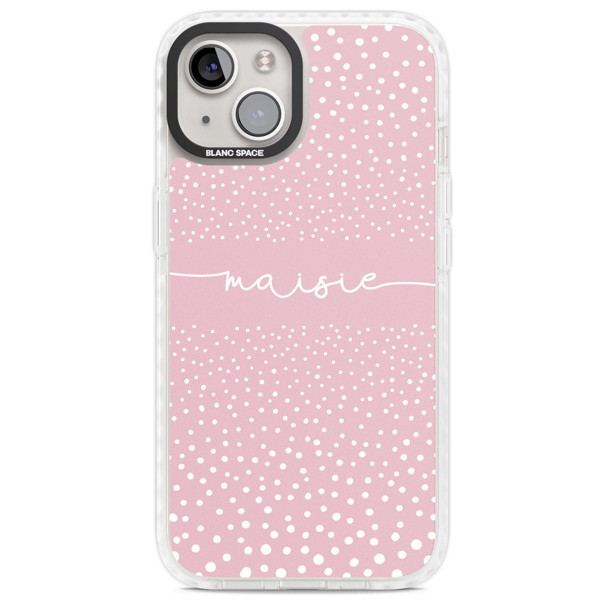 Personalised Pink Dots Custom Phone Case iPhone 13 / Impact Case,iPhone 14 / Impact Case,iPhone 15 Plus / Impact Case,iPhone 15 / Impact Case Blanc Space