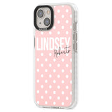 Personalised Pink Polka Custom Phone Case iPhone 15 Pro Max / Black Impact Case,iPhone 15 Plus / Black Impact Case,iPhone 15 Pro / Black Impact Case,iPhone 15 / Black Impact Case,iPhone 15 Pro Max / Impact Case,iPhone 15 Plus / Impact Case,iPhone 15 Pro / Impact Case,iPhone 15 / Impact Case,iPhone 15 Pro Max / Magsafe Black Impact Case,iPhone 15 Plus / Magsafe Black Impact Case,iPhone 15 Pro / Magsafe Black Impact Case,iPhone 15 / Magsafe Black Impact Case,iPhone 14 Pro Max / Black Impact Case,iPhone 14 Plu