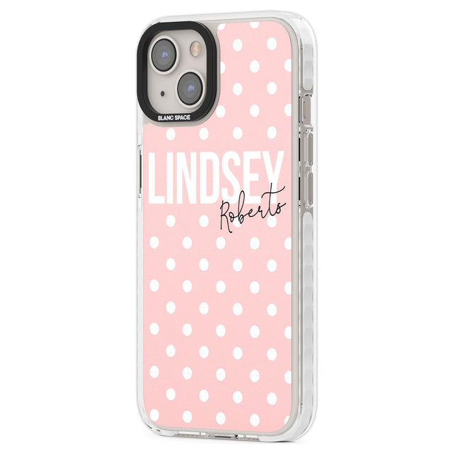 Personalised Pink Polka Custom Phone Case iPhone 15 Pro Max / Black Impact Case,iPhone 15 Plus / Black Impact Case,iPhone 15 Pro / Black Impact Case,iPhone 15 / Black Impact Case,iPhone 15 Pro Max / Impact Case,iPhone 15 Plus / Impact Case,iPhone 15 Pro / Impact Case,iPhone 15 / Impact Case,iPhone 15 Pro Max / Magsafe Black Impact Case,iPhone 15 Plus / Magsafe Black Impact Case,iPhone 15 Pro / Magsafe Black Impact Case,iPhone 15 / Magsafe Black Impact Case,iPhone 14 Pro Max / Black Impact Case,iPhone 14 Plu