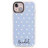 Personalised Simple Light Blue Dots Custom Phone Case iPhone 13 / Impact Case,iPhone 14 / Impact Case,iPhone 15 Plus / Impact Case,iPhone 15 / Impact Case Blanc Space