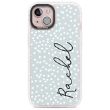 Personalised Vertical Cursive & Dots Custom Phone Case iPhone 13 / Impact Case,iPhone 14 / Impact Case,iPhone 15 Plus / Impact Case,iPhone 15 / Impact Case Blanc Space