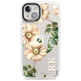 Personalised Clear Vintage Floral Cream Anemones Custom Phone Case iPhone 13 / Impact Case,iPhone 14 / Impact Case,iPhone 15 Plus / Impact Case,iPhone 15 / Impact Case Blanc Space