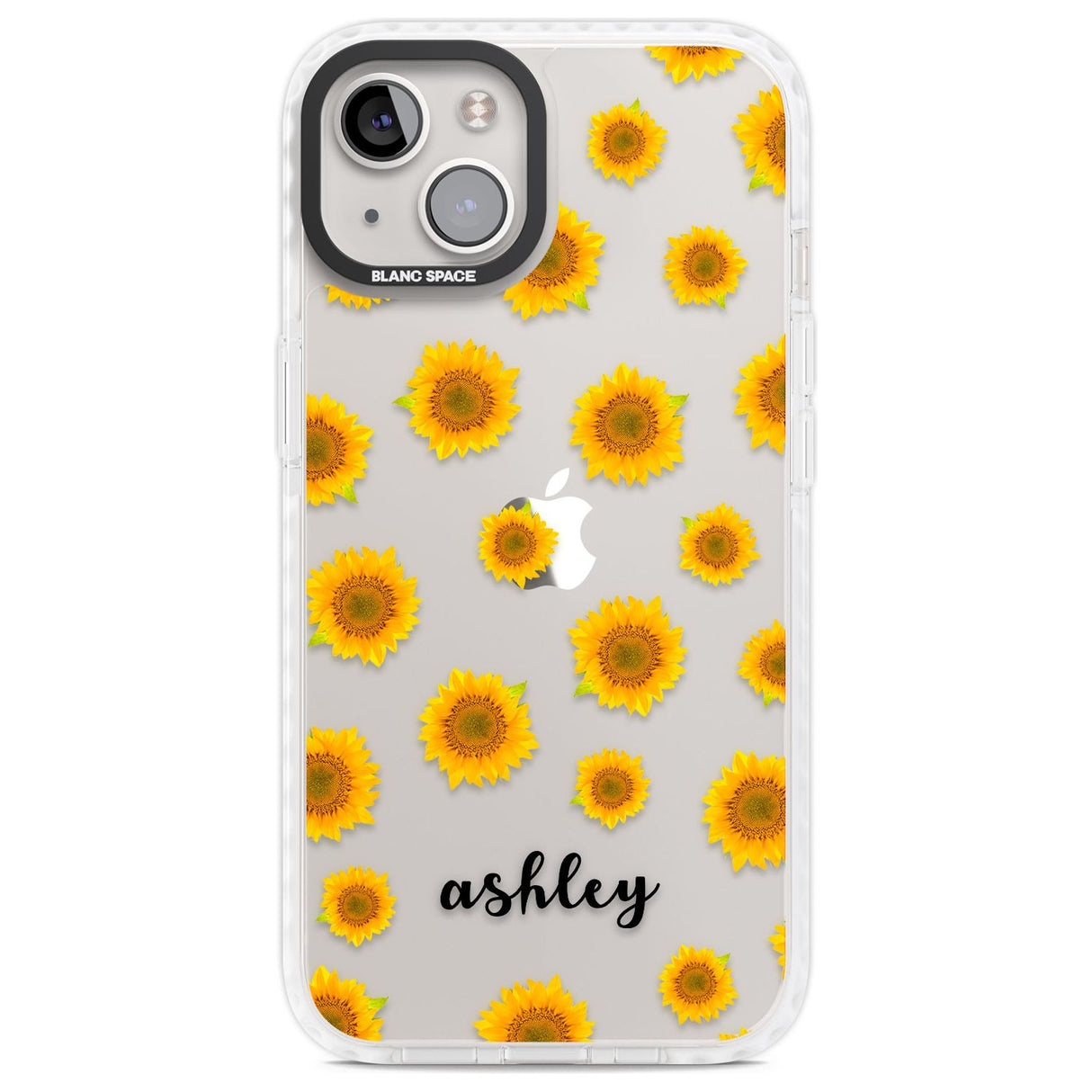 Personalised Sunflowers & Cursive Custom Phone Case iPhone 13 / Impact Case,iPhone 14 / Impact Case,iPhone 15 Plus / Impact Case,iPhone 15 / Impact Case Blanc Space