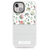 Personalised Light Floral Pattern & Stripes Custom Phone Case iPhone 13 / Impact Case,iPhone 14 / Impact Case,iPhone 15 Plus / Impact Case,iPhone 15 / Impact Case Blanc Space