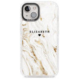 Personalised White & Gold Swirl Marble Custom Phone Case iPhone 13 / Impact Case,iPhone 14 / Impact Case,iPhone 15 Plus / Impact Case,iPhone 15 / Impact Case Blanc Space