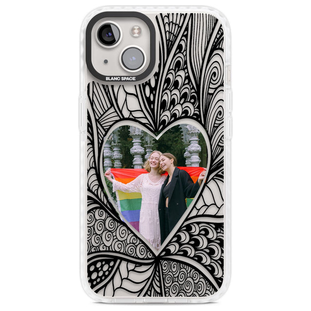 Personalised Henna Heart Photo Case Custom Phone Case iPhone 13 / Impact Case,iPhone 14 / Impact Case,iPhone 15 Plus / Impact Case,iPhone 15 / Impact Case Blanc Space