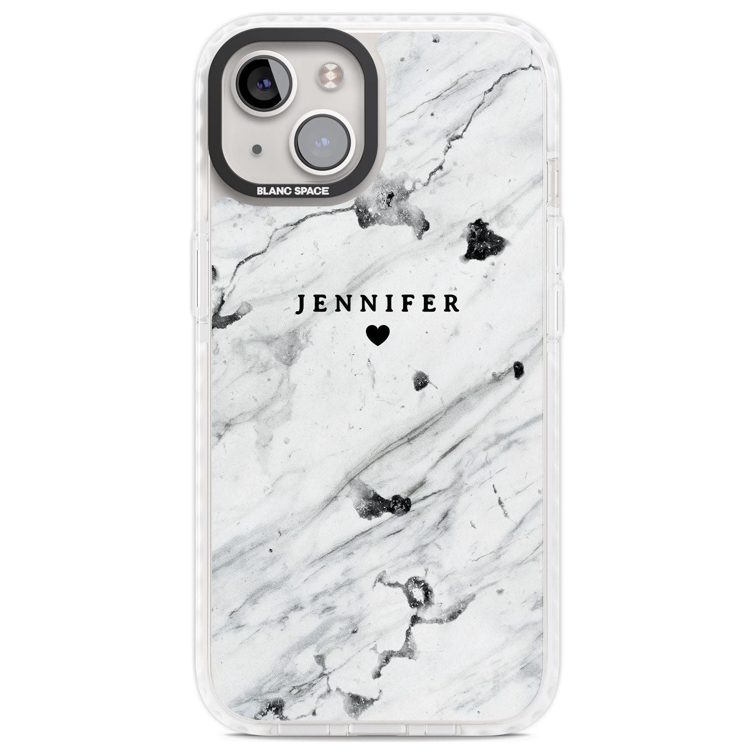 Personalised Black & White Marble Texture Custom Phone Case iPhone 13 / Impact Case,iPhone 14 / Impact Case,iPhone 15 Plus / Impact Case,iPhone 15 / Impact Case Blanc Space