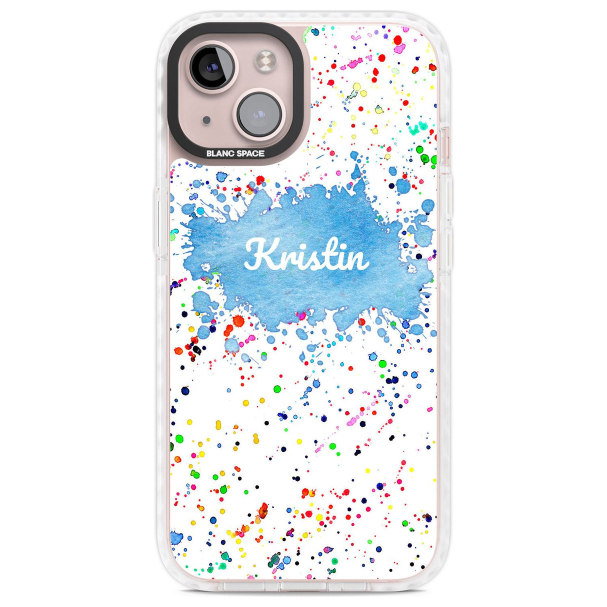 Personalised Rainbow Paint Splatter Custom Phone Case iPhone 13 / Impact Case,iPhone 14 / Impact Case,iPhone 15 Plus / Impact Case,iPhone 15 / Impact Case Blanc Space