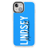 Personalised Bold Name: Blue Custom Phone Case iPhone 13 / Impact Case,iPhone 14 / Impact Case,iPhone 15 Plus / Impact Case,iPhone 15 / Impact Case Blanc Space