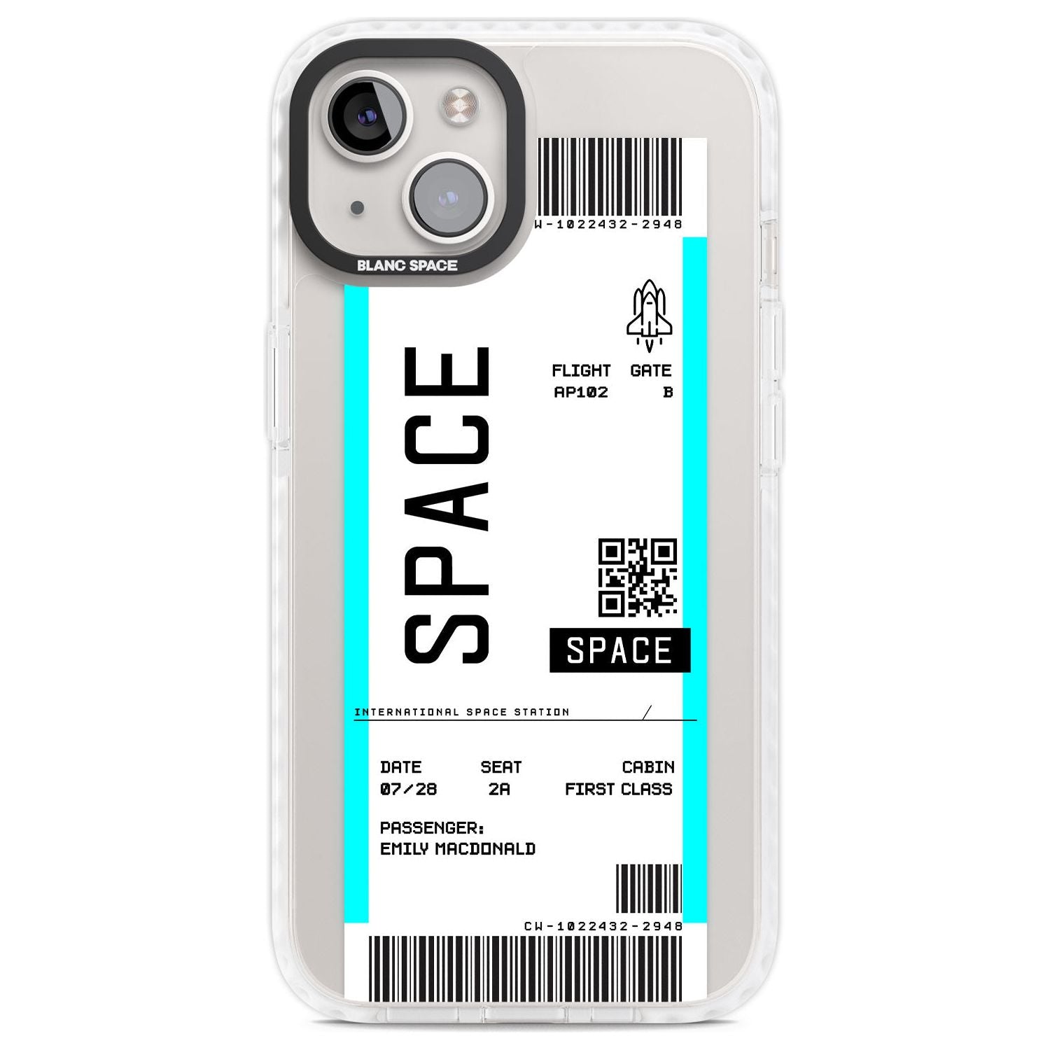 Personalised Space Space Travel Ticket Custom Phone Case iPhone 13 / Impact Case,iPhone 14 / Impact Case,iPhone 15 Plus / Impact Case,iPhone 15 / Impact Case Blanc Space