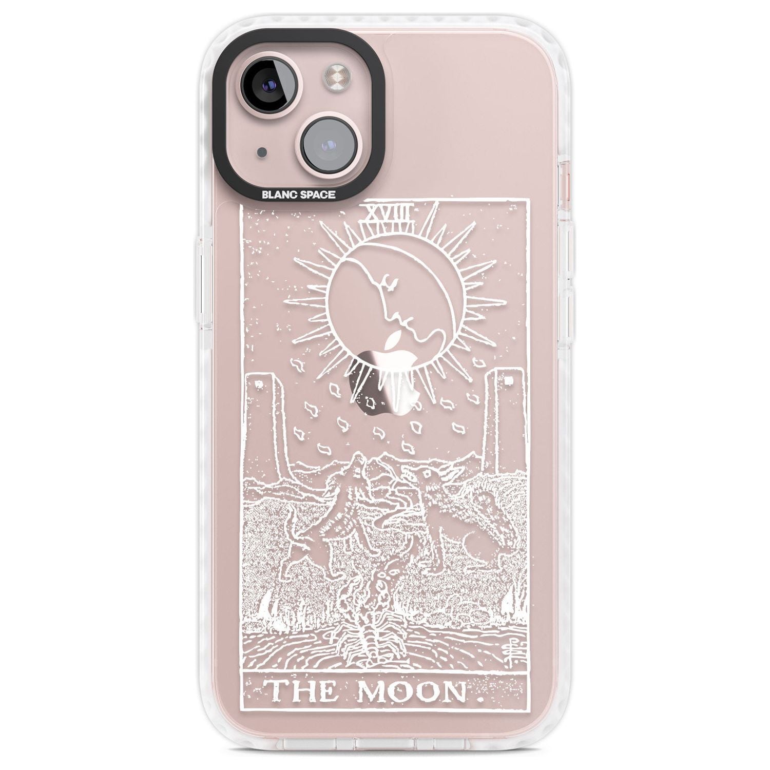 Personalised The Moon Tarot Card - White Transparent Custom Phone Case iPhone 13 / Impact Case,iPhone 14 / Impact Case,iPhone 15 Plus / Impact Case,iPhone 15 / Impact Case Blanc Space