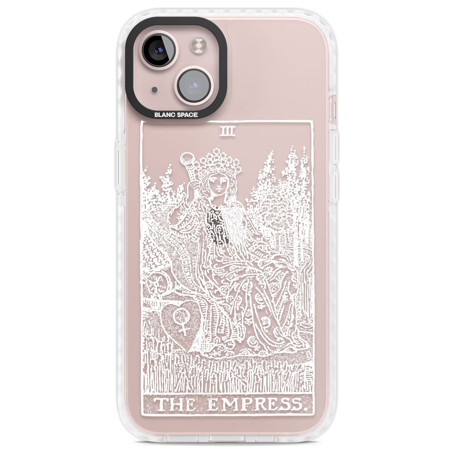 Personalised The Empress Tarot Card - White Transparent Custom Phone Case iPhone 13 / Impact Case,iPhone 14 / Impact Case,iPhone 15 Plus / Impact Case,iPhone 15 / Impact Case Blanc Space