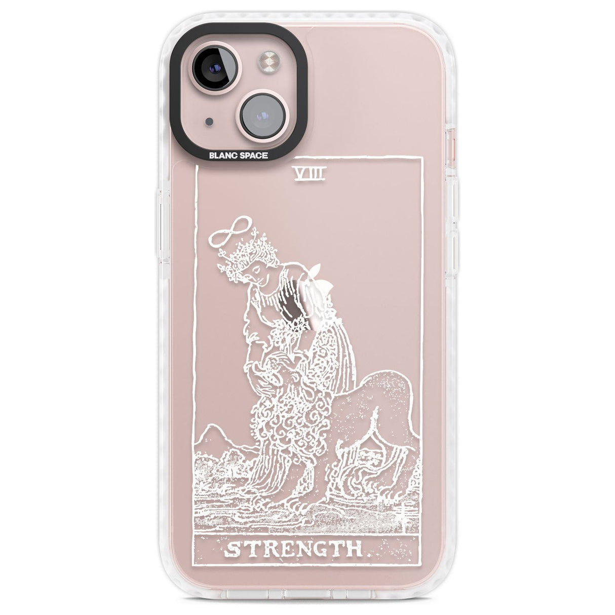 Personalised Strength Tarot Card - White Transparent Custom Phone Case iPhone 13 / Impact Case,iPhone 14 / Impact Case,iPhone 15 Plus / Impact Case,iPhone 15 / Impact Case Blanc Space