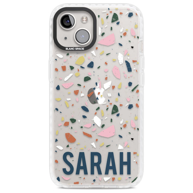 Personalised Terrazzo Custom Phone Case iPhone 13 / Impact Case,iPhone 14 / Impact Case,iPhone 15 Plus / Impact Case,iPhone 15 / Impact Case Blanc Space