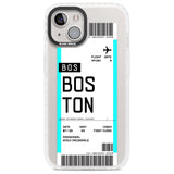 Personalised Boston Boarding Pass Custom Phone Case iPhone 13 / Impact Case,iPhone 14 / Impact Case,iPhone 15 Plus / Impact Case,iPhone 15 / Impact Case Blanc Space