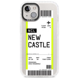 Personalised Newcastle Boarding Pass Custom Phone Case iPhone 13 / Impact Case,iPhone 14 / Impact Case,iPhone 15 Plus / Impact Case,iPhone 15 / Impact Case Blanc Space