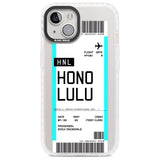 Personalised Honolulu Boarding Pass Custom Phone Case iPhone 13 / Impact Case,iPhone 14 / Impact Case,iPhone 15 Plus / Impact Case,iPhone 15 / Impact Case Blanc Space