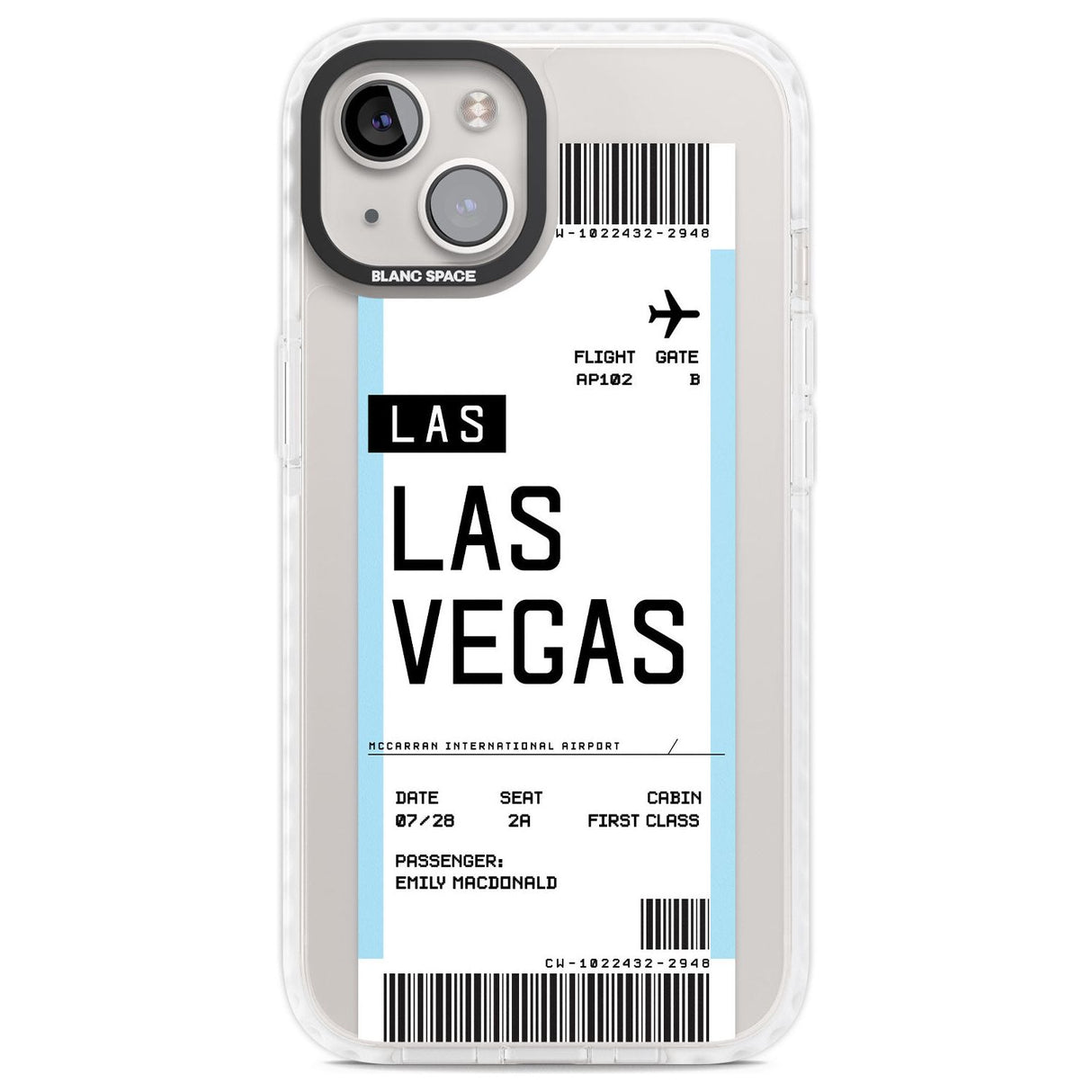 Personalised Las Vegas Boarding Pass Custom Phone Case iPhone 13 / Impact Case,iPhone 14 / Impact Case,iPhone 15 Plus / Impact Case,iPhone 15 / Impact Case Blanc Space