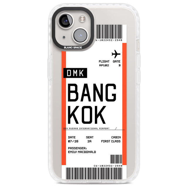 Personalised Bangkok Boarding Pass Custom Phone Case iPhone 13 / Impact Case,iPhone 14 / Impact Case,iPhone 15 Plus / Impact Case,iPhone 15 / Impact Case Blanc Space