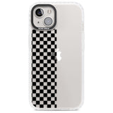 Checker: Half Black Check on Clear Phone Case iPhone 13 / Impact Case,iPhone 14 / Impact Case,iPhone 15 / Impact Case,iPhone 15 Plus / Impact Case Blanc Space