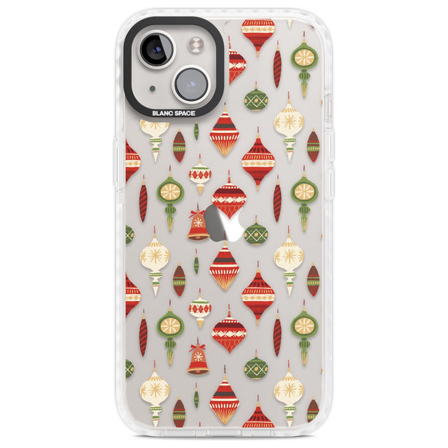 Christmas Baubles Pattern Phone Case iPhone 13 / Impact Case,iPhone 14 / Impact Case,iPhone 15 Plus / Impact Case,iPhone 15 / Impact Case Blanc Space