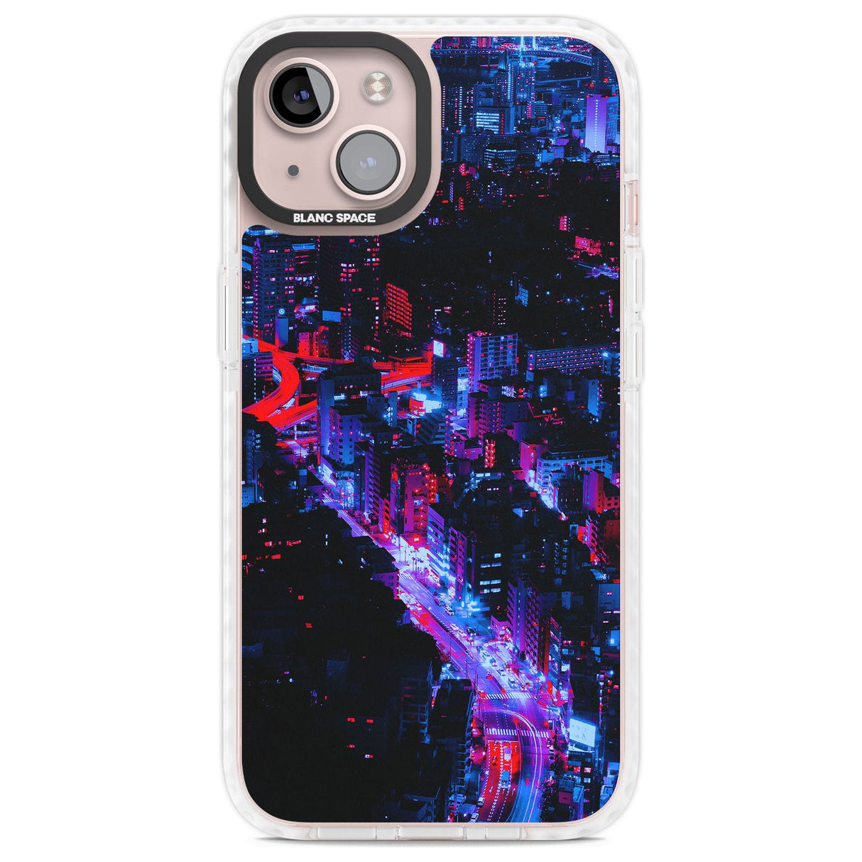 Arial City View - Neon Cities Photographs Phone Case iPhone 13 / Impact Case,iPhone 14 / Impact Case,iPhone 15 Plus / Impact Case,iPhone 15 / Impact Case Blanc Space