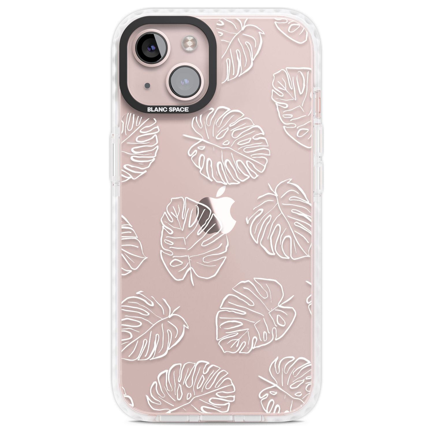 Monstera Leaves Phone Case iPhone 13 / Impact Case,iPhone 14 / Impact Case,iPhone 15 Plus / Impact Case,iPhone 15 / Impact Case Blanc Space