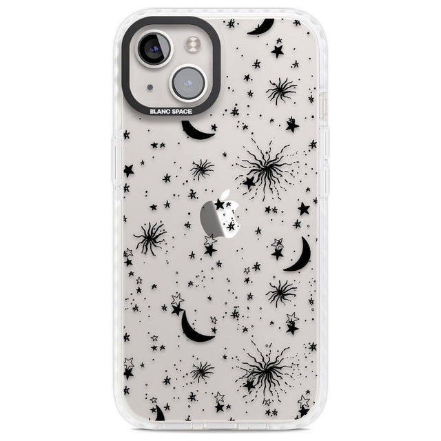 Moons & Stars Phone Case iPhone 13 / Impact Case,iPhone 14 / Impact Case,iPhone 15 Plus / Impact Case,iPhone 15 / Impact Case Blanc Space