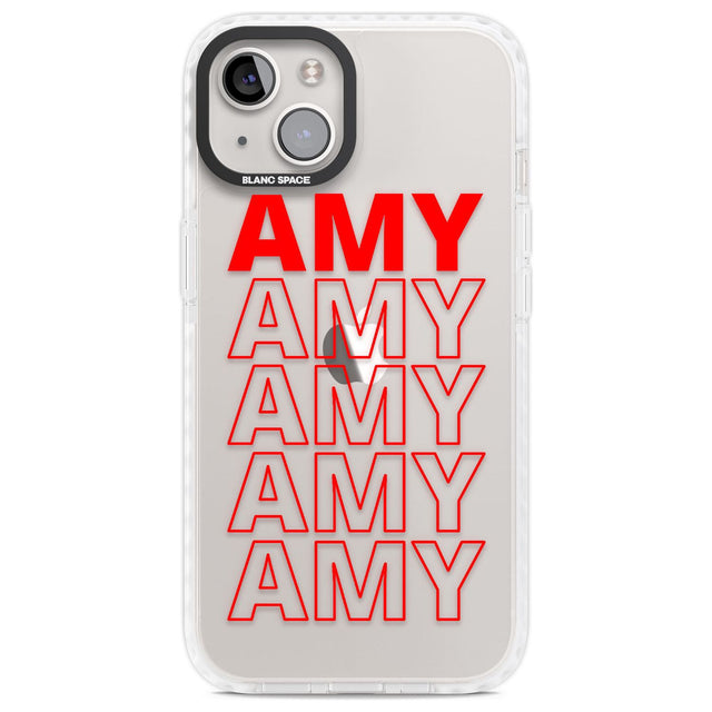 Personalised Clear Text  5B Custom Phone Case iPhone 13 / Impact Case,iPhone 14 / Impact Case,iPhone 15 Plus / Impact Case,iPhone 15 / Impact Case Blanc Space